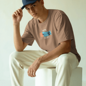 Krishna Mamo Hridi Oversized T-Shirt Brown | 220 GSM Premium Cotton